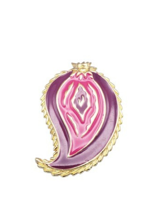 MJENT Paisley Brooch Jewelry - MJENT PInk/Purple Paisley Enamel Gold Tone Brooch
